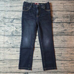Arizona Jeans Youth Boys Dark Wash Denim Rolled Cuff Straight Leg Adjustable 5T